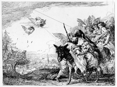 The Flight into Egypt, c.1750 by Giovanni Domenico Tiepolo